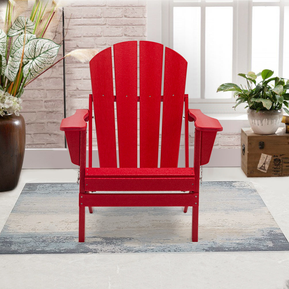 Classic Solid All-weather Folding Plastic Adirondack Chair - Atlantic Fine Furniture Inc