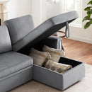 Orisfur. 83" Pull Out Sleeper Sofa Reversible L-Shape 3 Seat Sectional Couch with Storage Chaise for Living Room Furniture Set (Old SKU: SG000408AAA) - Atlantic Fine Furniture Inc