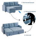 Orisfur. 81" Sleeper Sofa Bed Reversible Sectional Couch with Storage Chaise and Two Cup Holders for Living Room Furniture Set - Atlantic Fine Furniture Inc