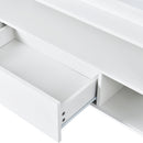 ON-TREND Modern, Stylish Functional TV stand with Color Changing LED Lights, Universal Entertainment Center, High Gloss TV Cabinet for 75+ inch TV, White - Atlantic Fine Furniture Inc