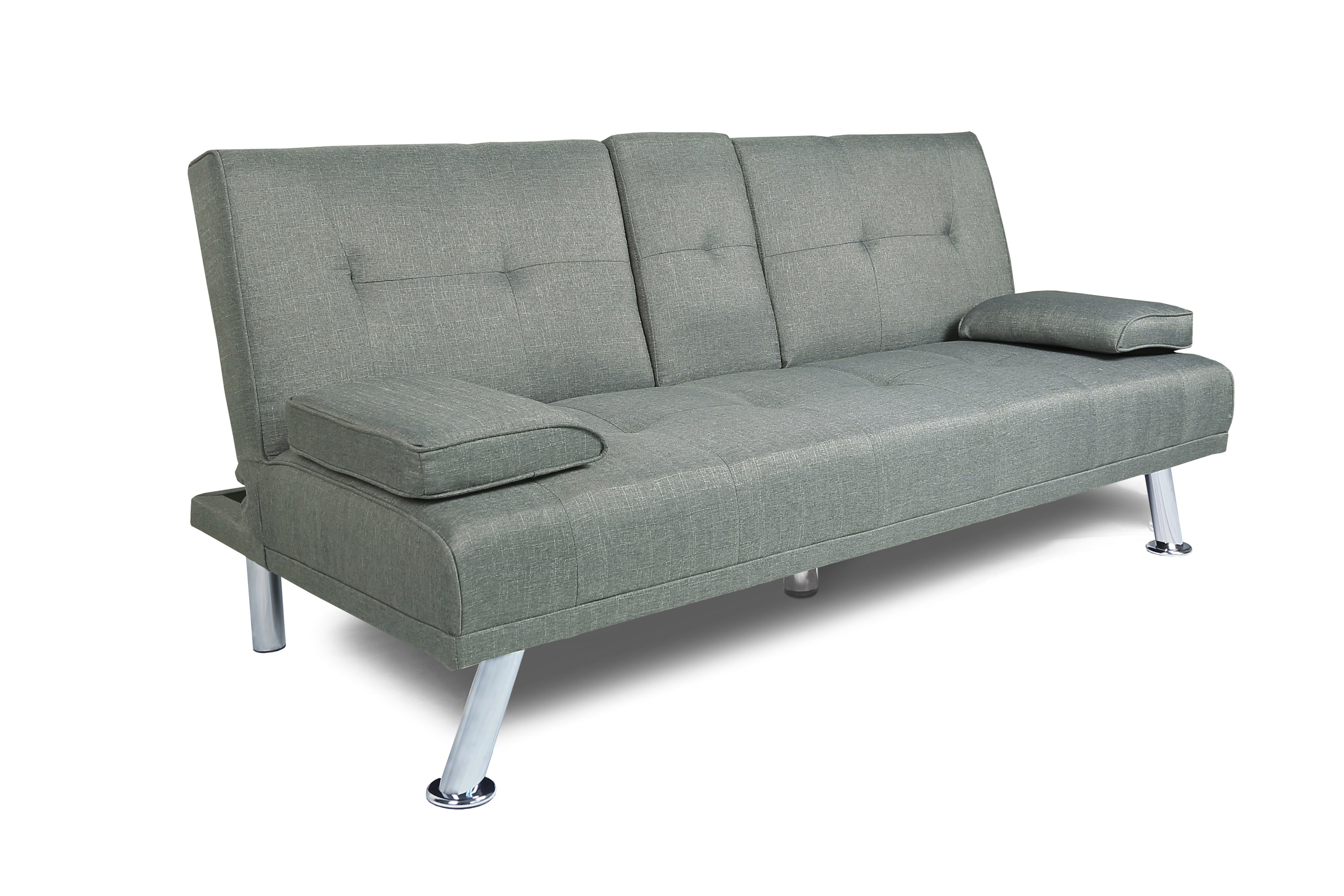 FUTON SOFA BED SLEEPER LIGHT GREY FABRIC(W22319412、W22332866) - Atlantic Fine Furniture Inc