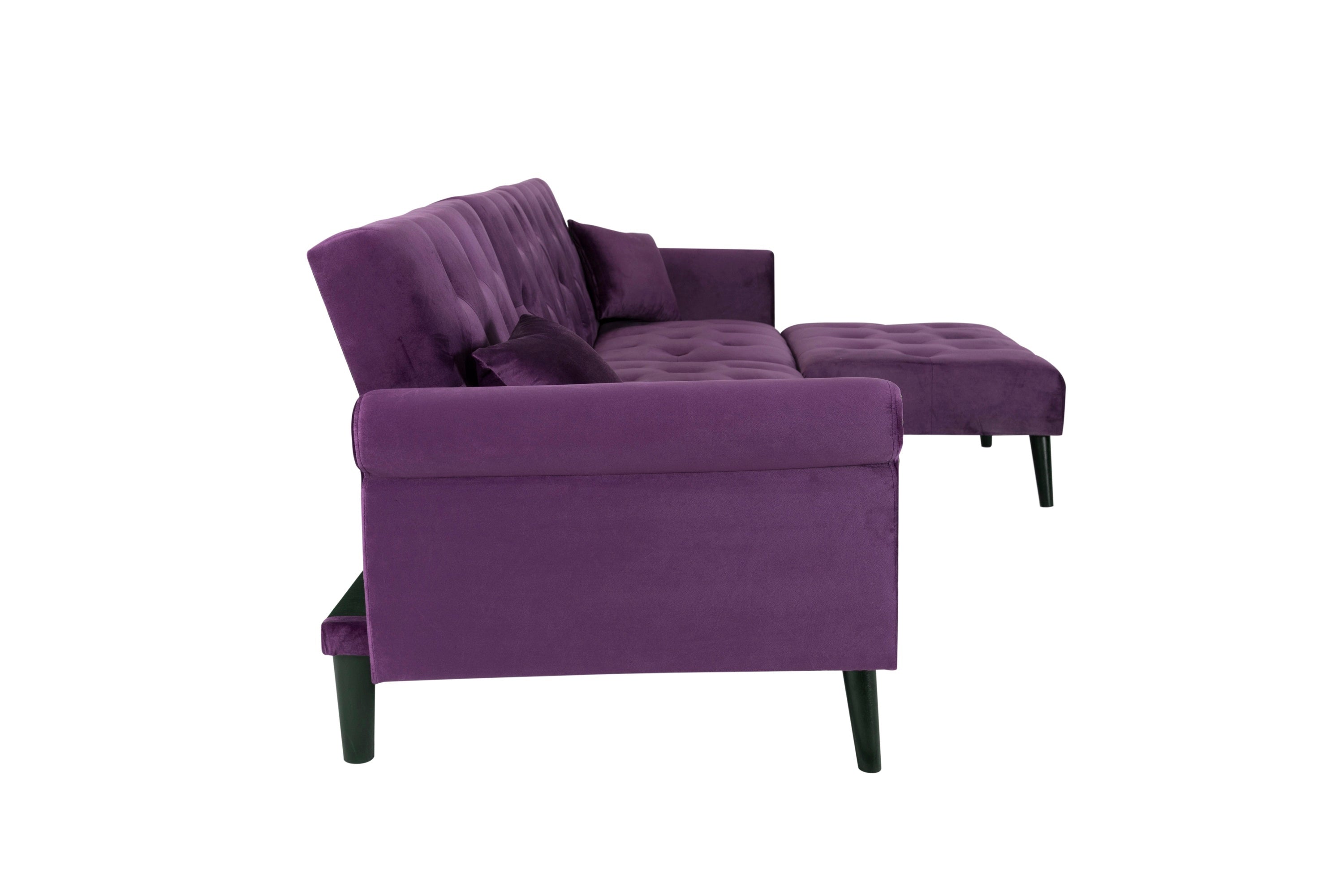 Convertible Sofa bed sleeper Purple Velvet(W223S00001、W223S00711、W223S00872) - Atlantic Fine Furniture Inc