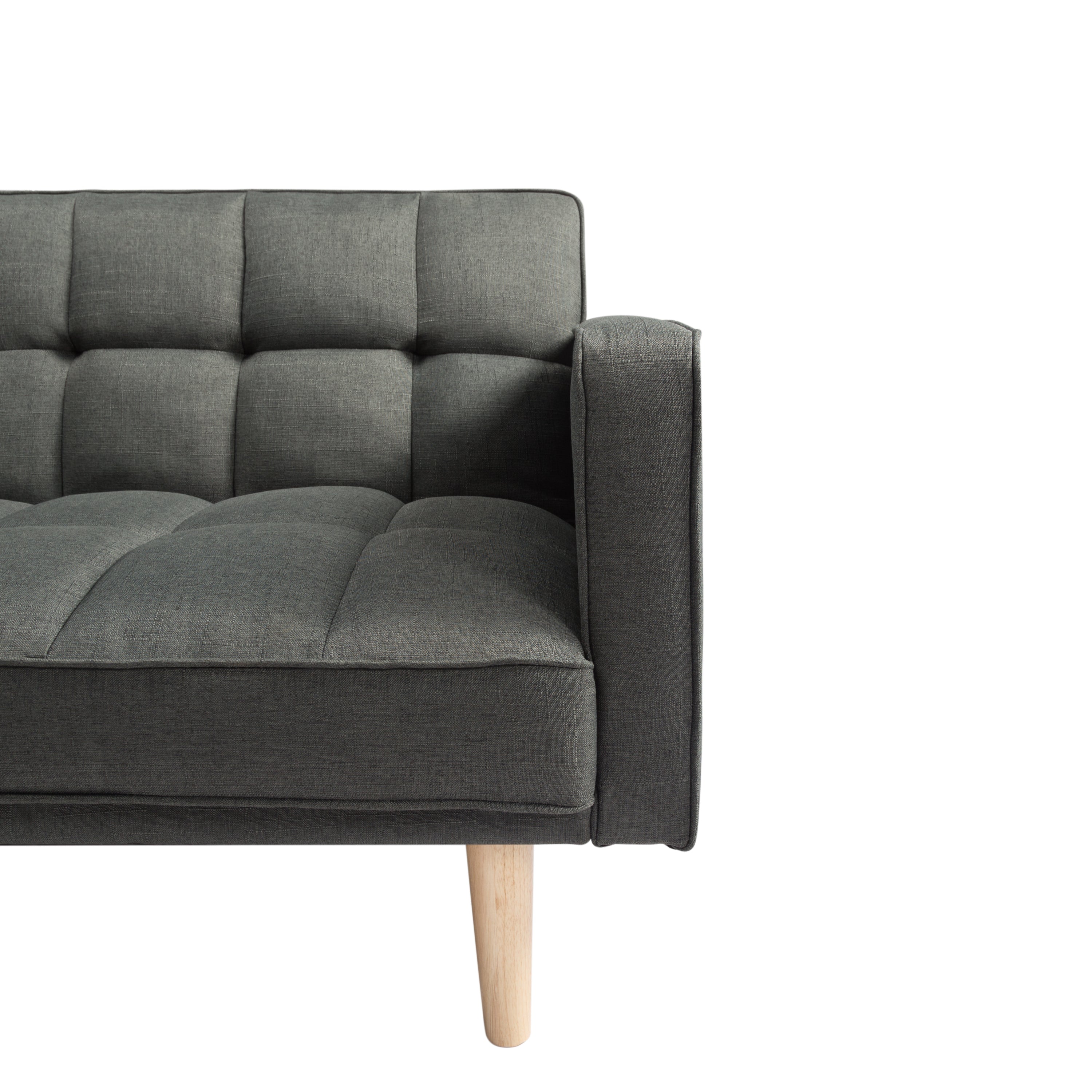 FUTON SLEEPER SOFA WITH 2 PILLOWS Dark gray FABRIC(same as W223S01338、W223S00991。Size difference, See Details in page.) - Atlantic Fine Furniture Inc