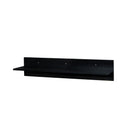 ON-TREND 4-Piece Wall Mount Floating TV Stand with See-through Media Storage Cabinet, Modern High Gloss Entertainment Center up to 70+ Inch TV, RGB Lights for Living Room, Home Theater, Black - Atlantic Fine Furniture Inc