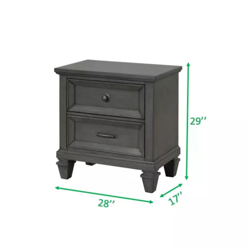 Hamilton King 4 Piece Storage Bedroom Set in Gray made with Engineered Wood - Atlantic Fine Furniture Inc