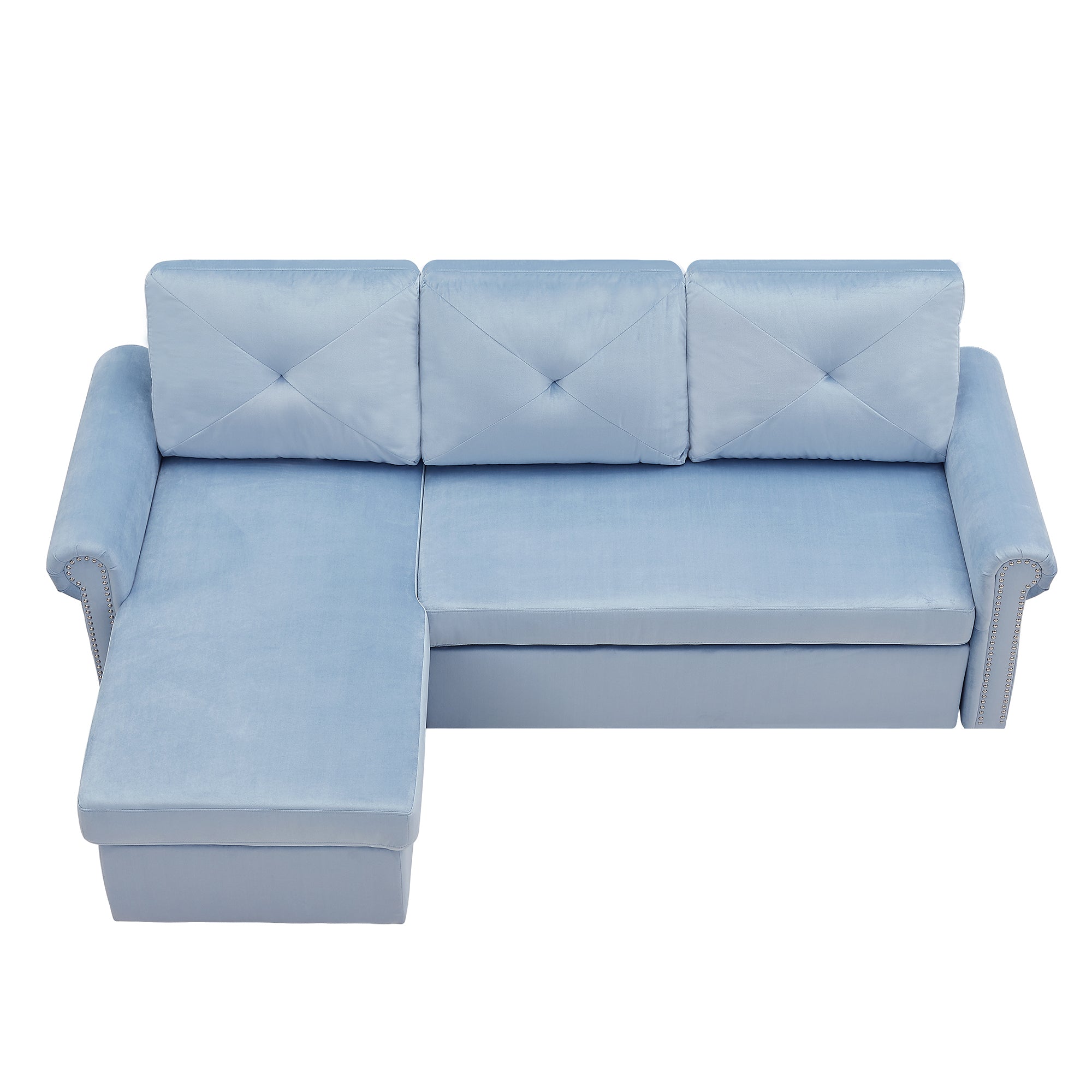 Orisfur. 83" Sleeper Sofa Bed Convertible Sectional Couch, 3-Seater L-Shape Corner Couch with Storage Chaise for Living Room Apartment - Atlantic Fine Furniture Inc