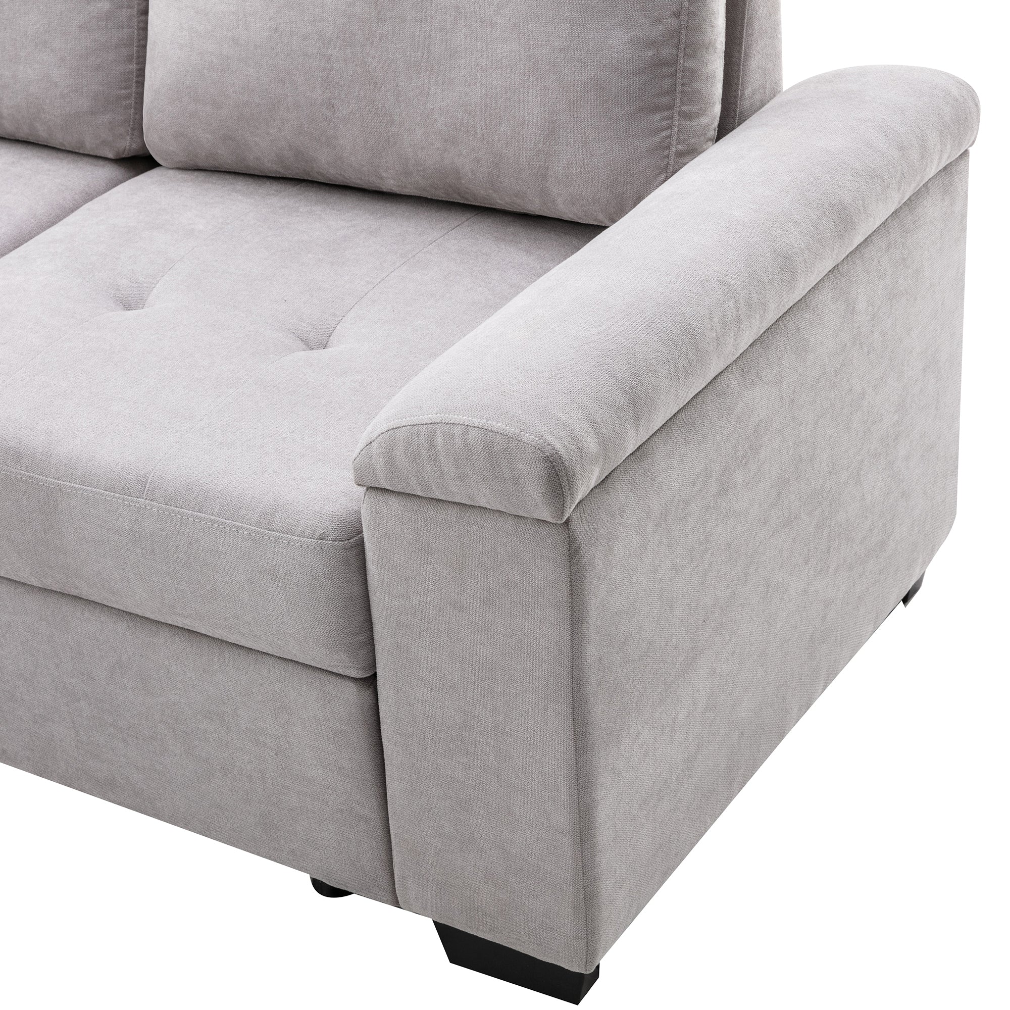 Orisfur. 86" Sleeper Sectional Sofa, L-Shape Corner Couch Sofa-Bed with Storage Ottoman & Hidden Arm Storage for Living Room Apartment - Atlantic Fine Furniture Inc