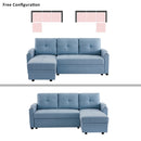Orisfur. 81" Sleeper Sofa Bed Reversible Sectional Couch with Storage Chaise and Two Cup Holders for Living Room Furniture Set - Atlantic Fine Furniture Inc