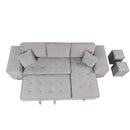 Orisfur. 104" Pull Out Sleeper Sofa Reversible L-Shape 3 Seat Sectional Couch with Storage Chaise and 2 Stools for Living Room Furniture Set - Atlantic Fine Furniture Inc