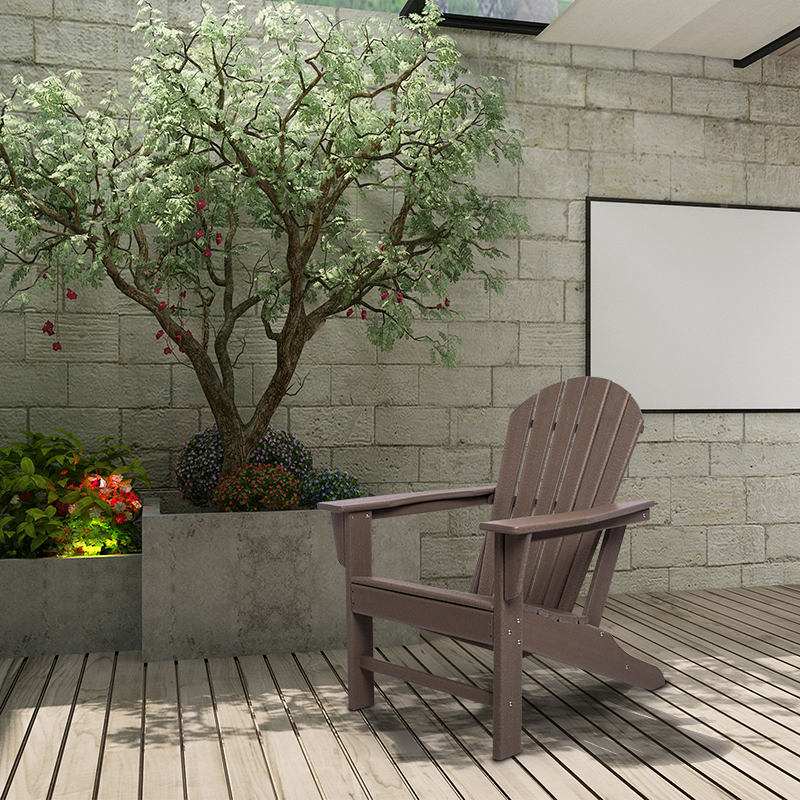 UM HDPE Resin Wood Adirondack Chair - Dark Brown - Atlantic Fine Furniture Inc