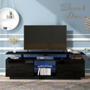 ON-TREND Modern TV Stand for TVs up to 65inches with LED lights, 16 Colors, for Livingroom, Bedroom, Black  (OLD SKU: WF280706AAB) - Atlantic Fine Furniture Inc