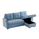Orisfur. 81" Sleeper Sofa Bed Reversible Sectional Couch with Storage Chaise and Two Cup Holders for Living Room Furniture Set - Atlantic Fine Furniture Inc
