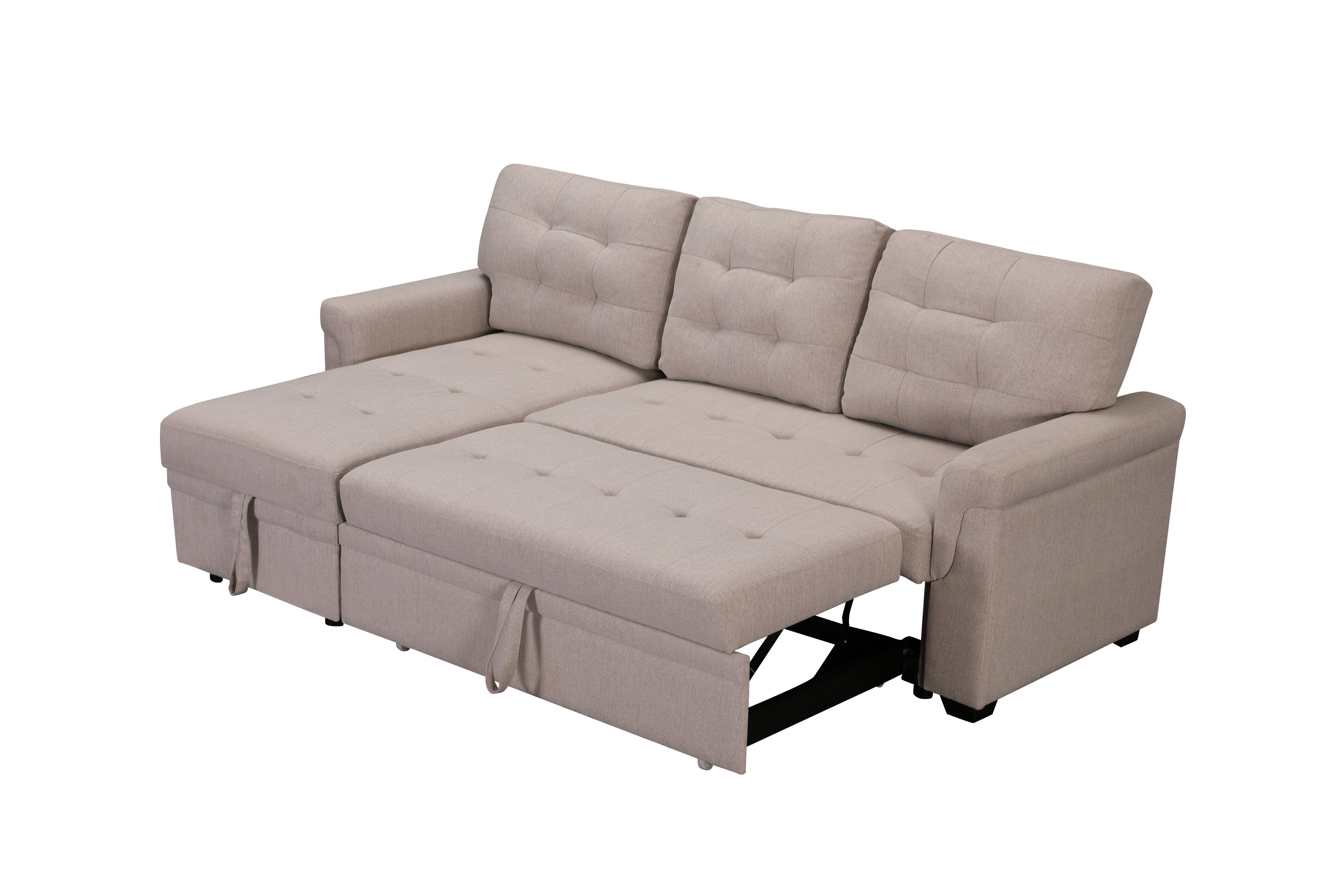 Upholstery Sleeper Sectional Sofa Beige - Atlantic Fine Furniture Inc