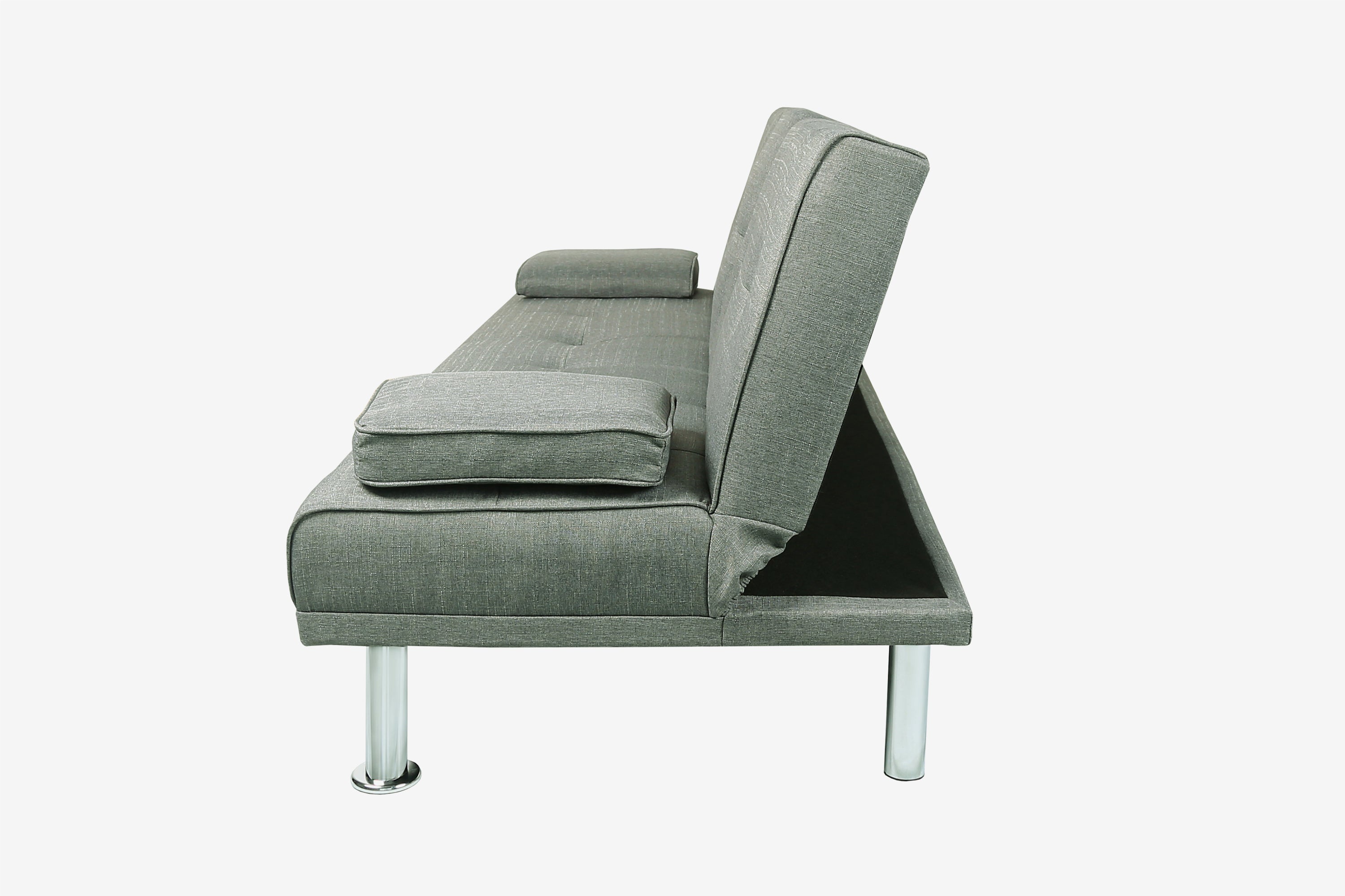 FUTON SOFA BED SLEEPER LIGHT GREY FABRIC(W22319412、W22332866) - Atlantic Fine Furniture Inc