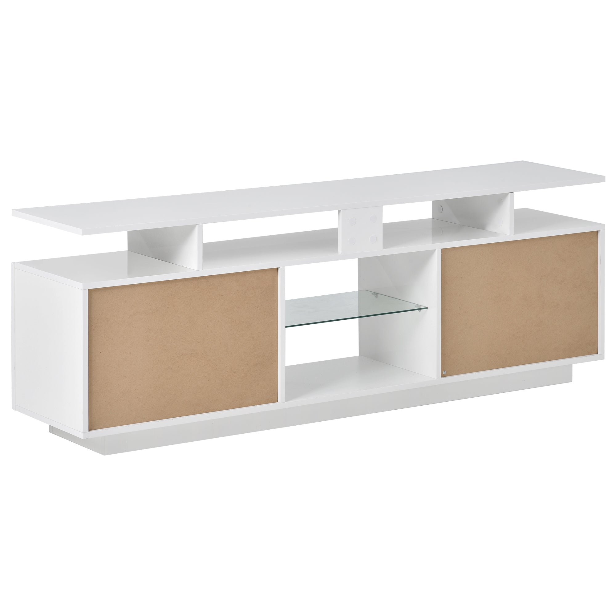 ON-TREND Modern TV Stand for TVs up to 65inches with LED lights, 16 Colors, for Livingroom, Bedroom, White (OLD SKU: WF280706AAK) - Atlantic Fine Furniture Inc