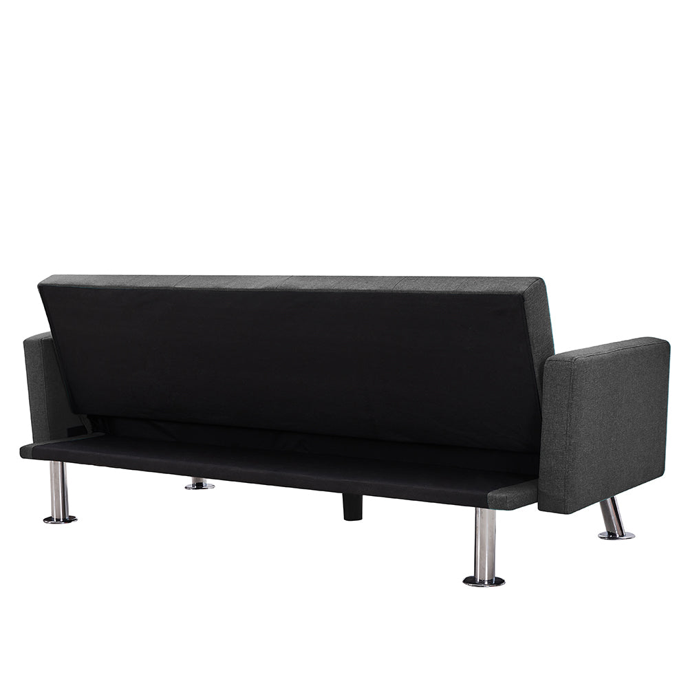Modern Convertible Folding Futon Sofa Bed , Grey Fabric Sleeper Sofa Couch for Compact Living Space. - Atlantic Fine Furniture Inc