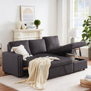 Orisfur. 83" Pull Out Sleeper Sofa Reversible L-Shape 3 Seat Sectional Couch with Storage Chaise for Living Room Furniture Set - Atlantic Fine Furniture Inc