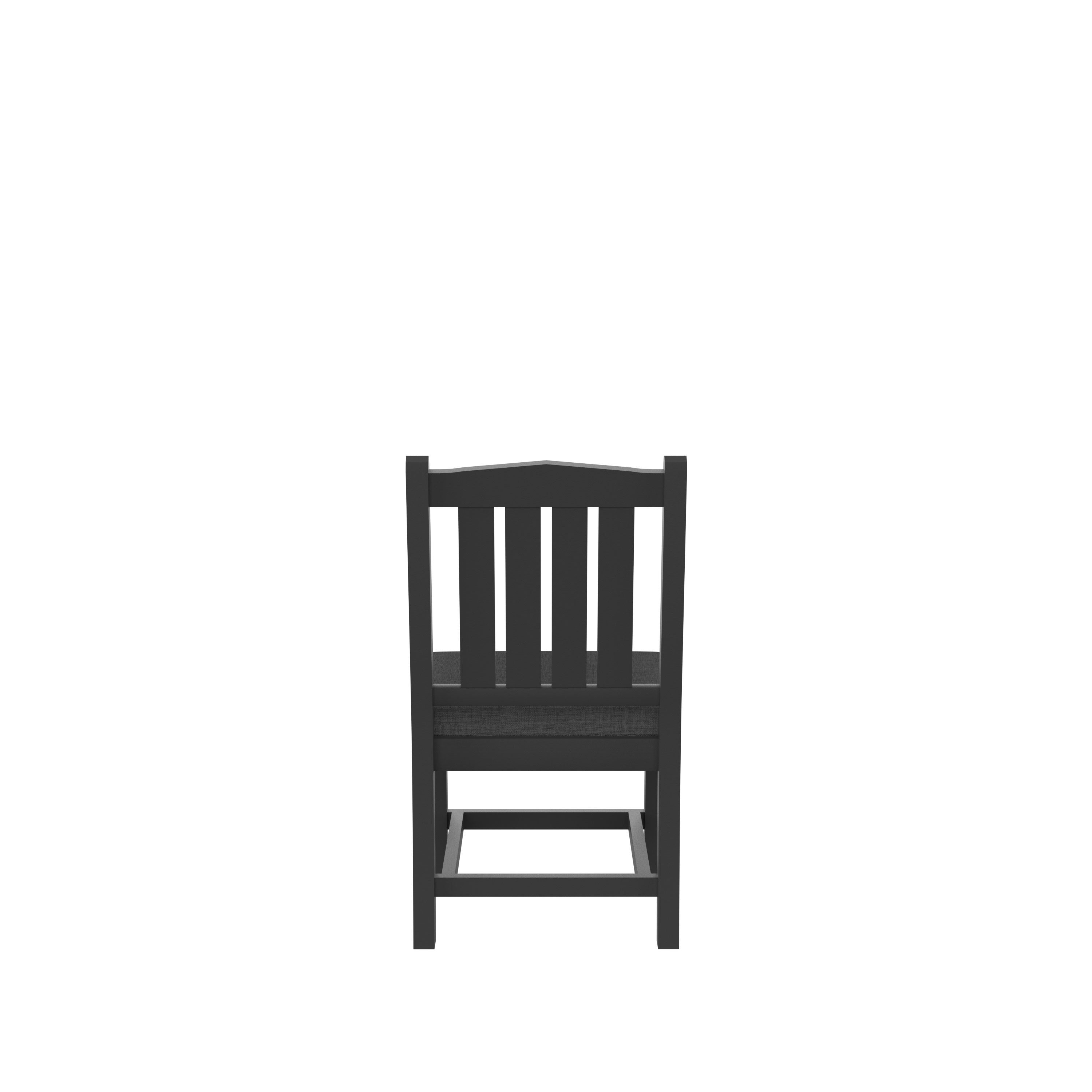 HDPE Dining Chair, Gray, With Cushion, No Armrest, Set of 2 - Atlantic Fine Furniture Inc