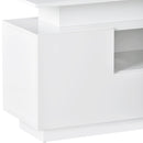 ON-TREND Modern, Stylish Functional TV stand with Color Changing LED Lights, Universal Entertainment Center, High Gloss TV Cabinet for 75+ inch TV, White - Atlantic Fine Furniture Inc