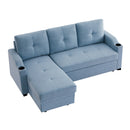 Orisfur. 81" Sleeper Sofa Bed Reversible Sectional Couch with Storage Chaise and Two Cup Holders for Living Room Furniture Set - Atlantic Fine Furniture Inc
