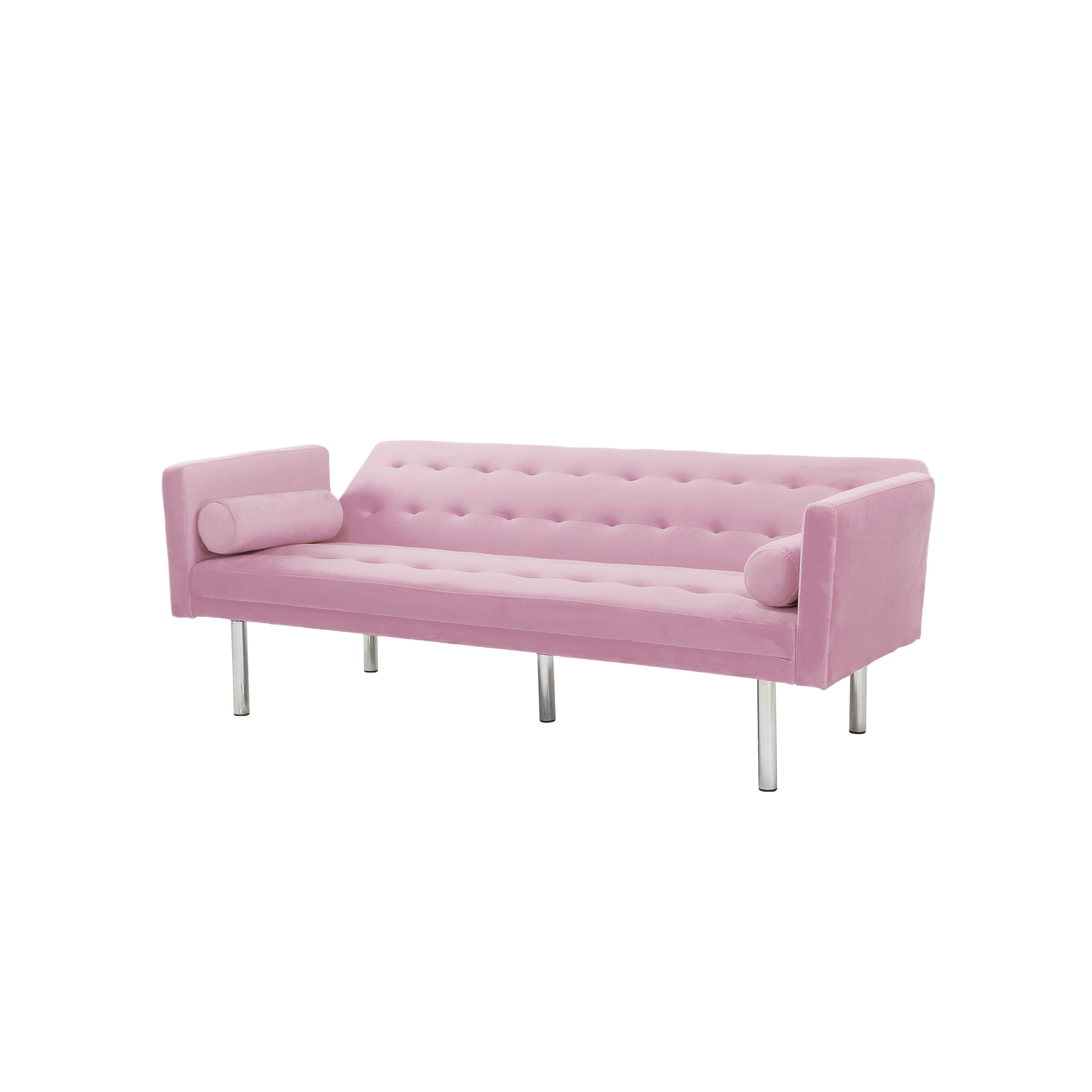 Square arm sleeper sofa Pink Velvet ***Not available for sale on Walmart*** - Atlantic Fine Furniture Inc