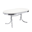 Retro - Oval Wood Top Dining Table - White And Chrome - Atlantic Fine Furniture Inc