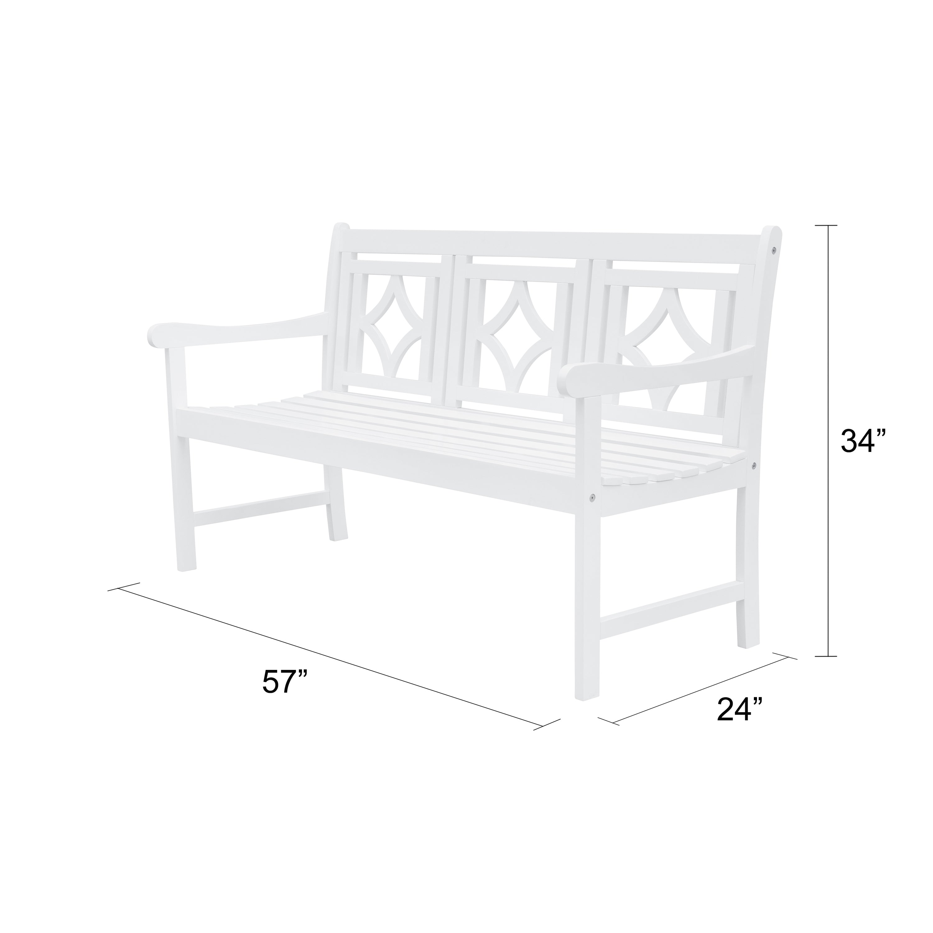 Bradley Outdoor Patio Diamond 5-foot Bench - Atlantic Fine Furniture Inc