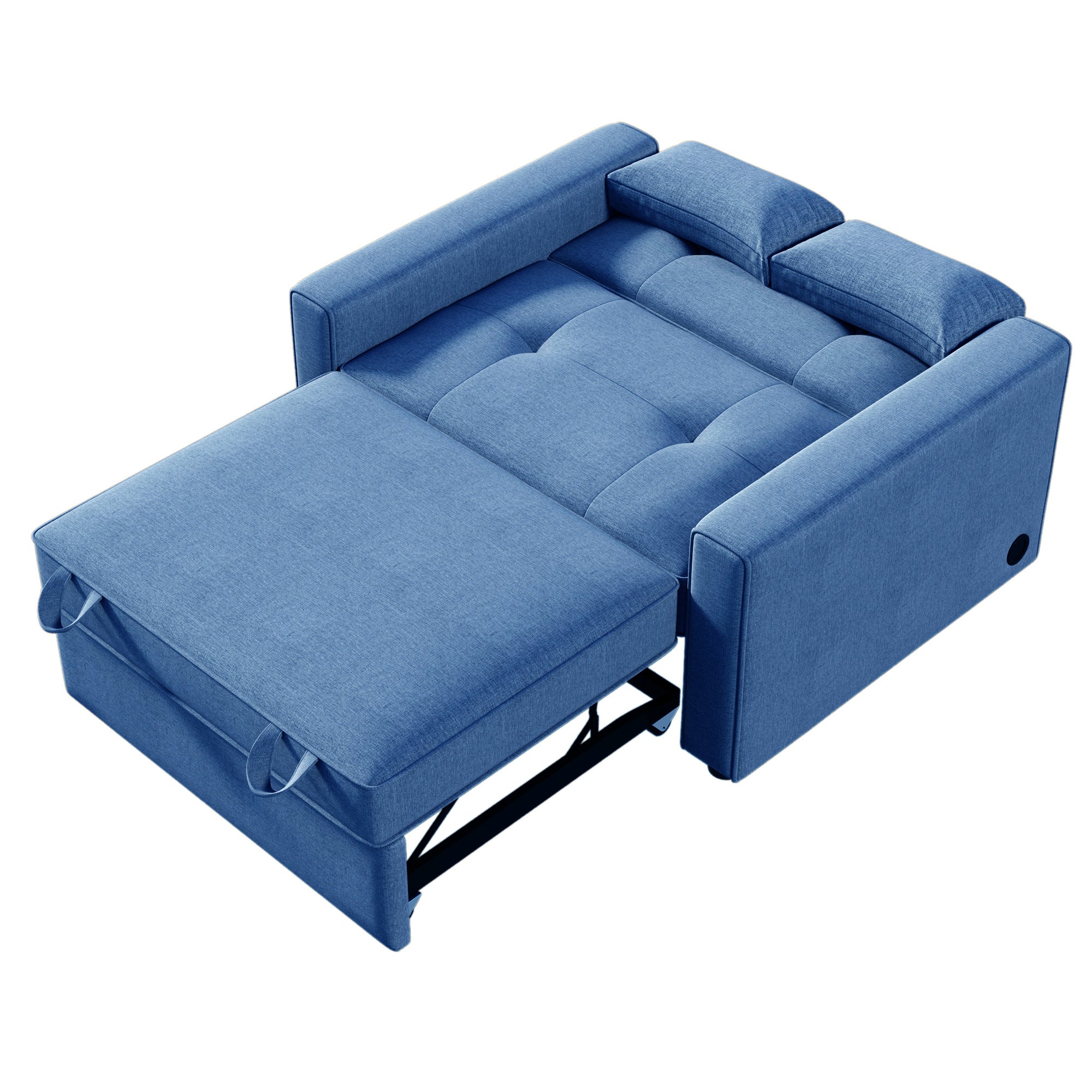 Orisfur. 48" Convertible Sleeper Sofa Bed, Multi-Functional Adjustable Single Bed Chair with USB Port and 2 Pillows for Small Space - Atlantic Fine Furniture Inc