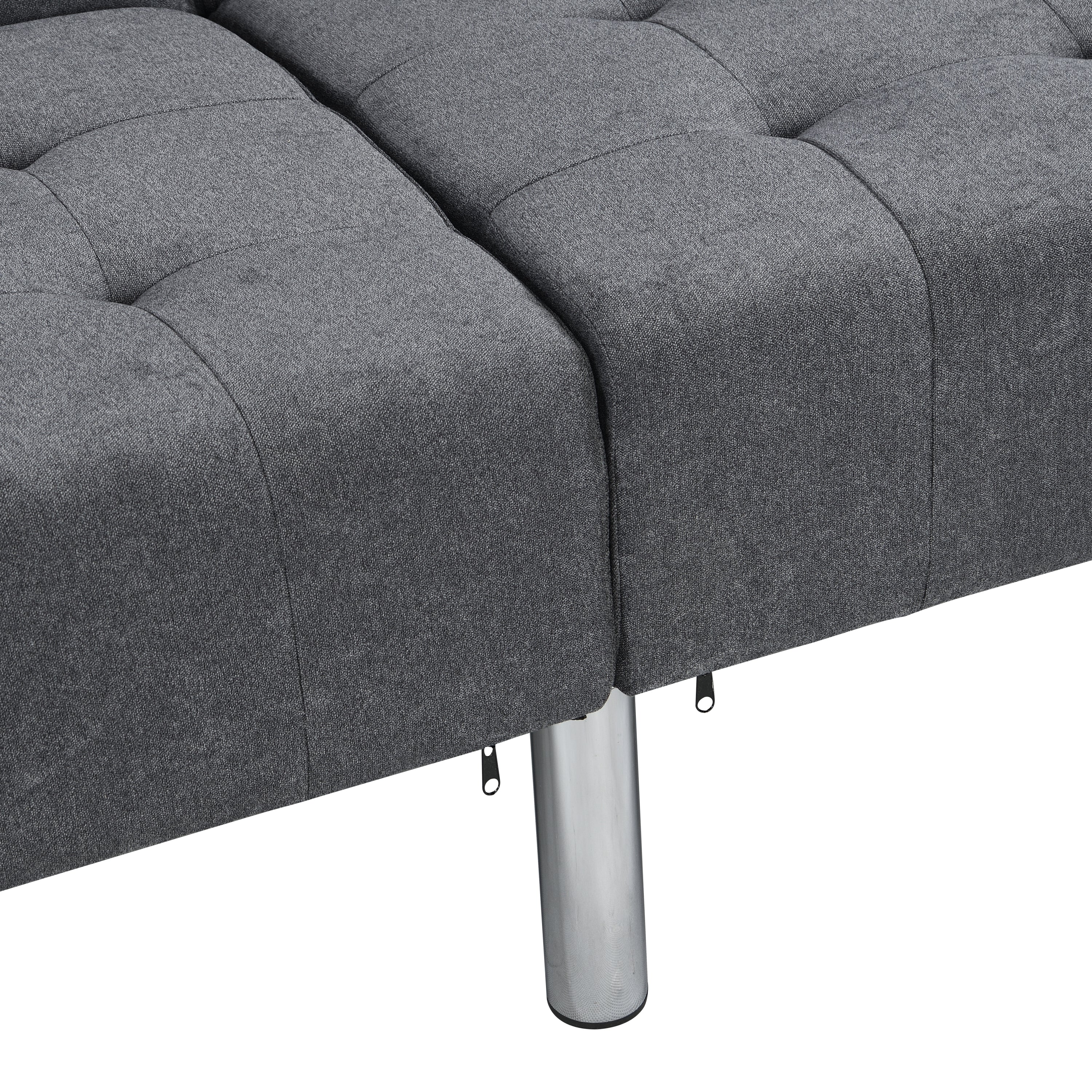 Sofa Bed Convertible Folding Dark Grey Lounge Couch Loveseat Sleeper Sofa Armrests Living Room Bedroom Apartment Reading Room - Atlantic Fine Furniture Inc