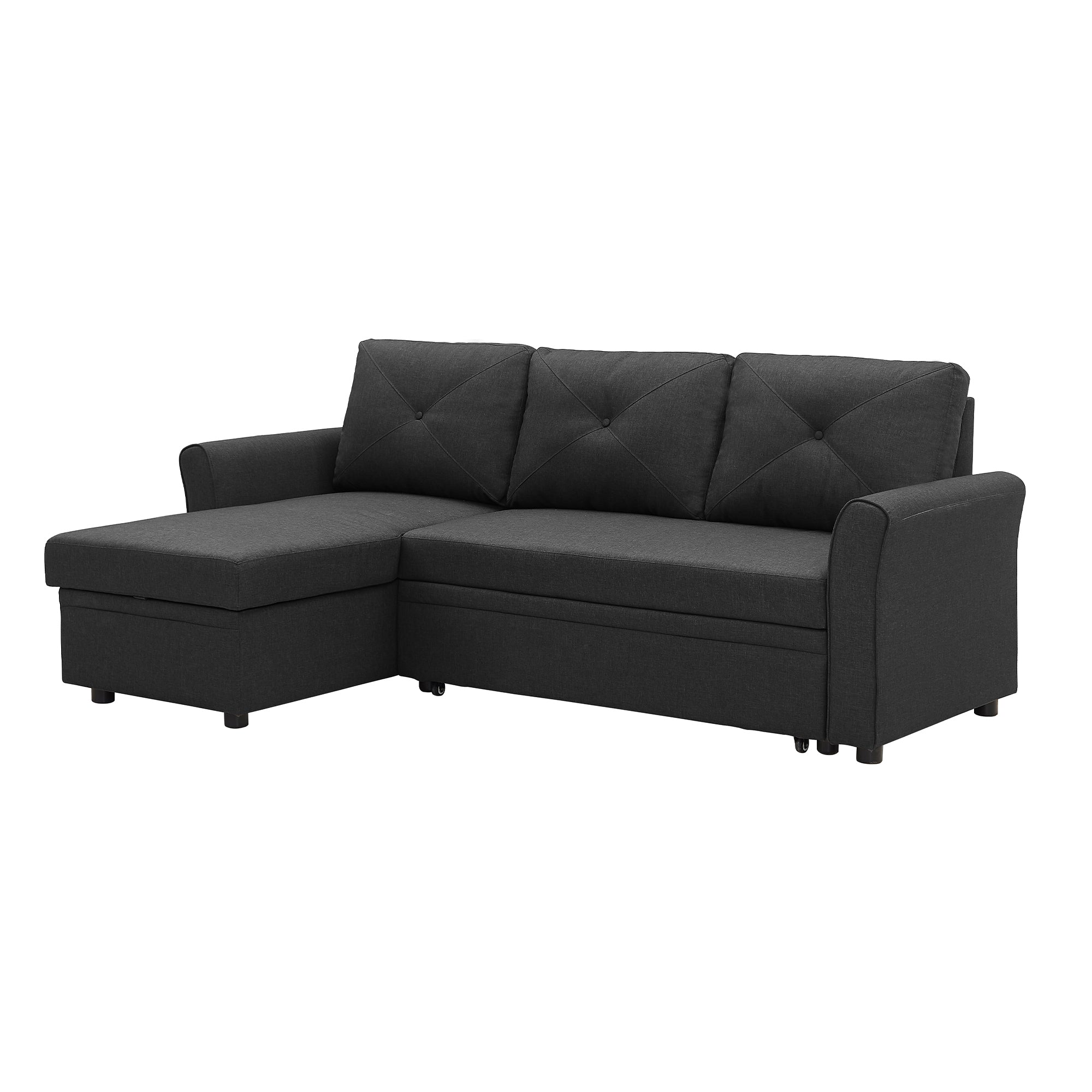 Orisfur. 83" Pull Out Sleeper Sofa Reversible L-Shape 3 Seat Sectional Couch with Storage for Living Room Furniture Set - Atlantic Fine Furniture Inc