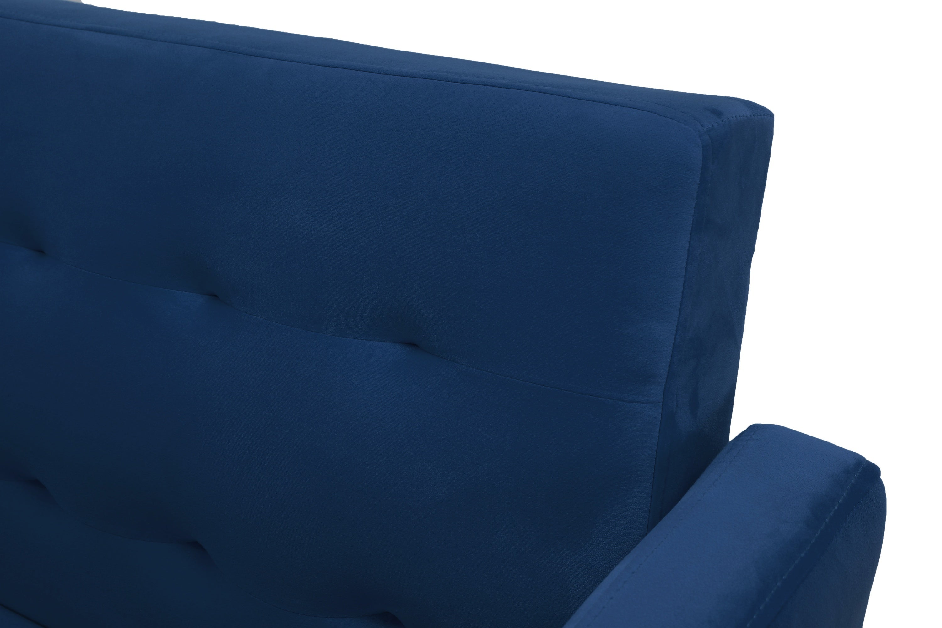 Square arm sleeper sofa Navy Blue Velvet ***Not available for sale on Walmart*** - Atlantic Fine Furniture Inc