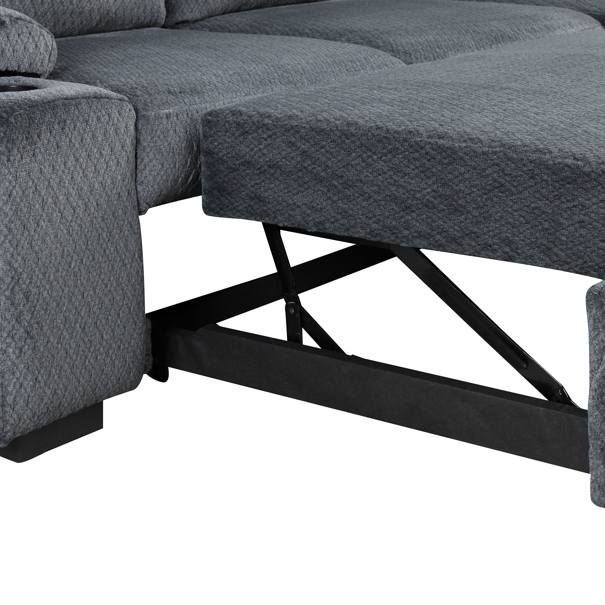 Orisfur. Modern Padded Upholstered Sofa Bed Sleeper Sectional Sofa with Storage Chaise and Cup Holder for Living Room Furniture Set - Atlantic Fine Furniture Inc