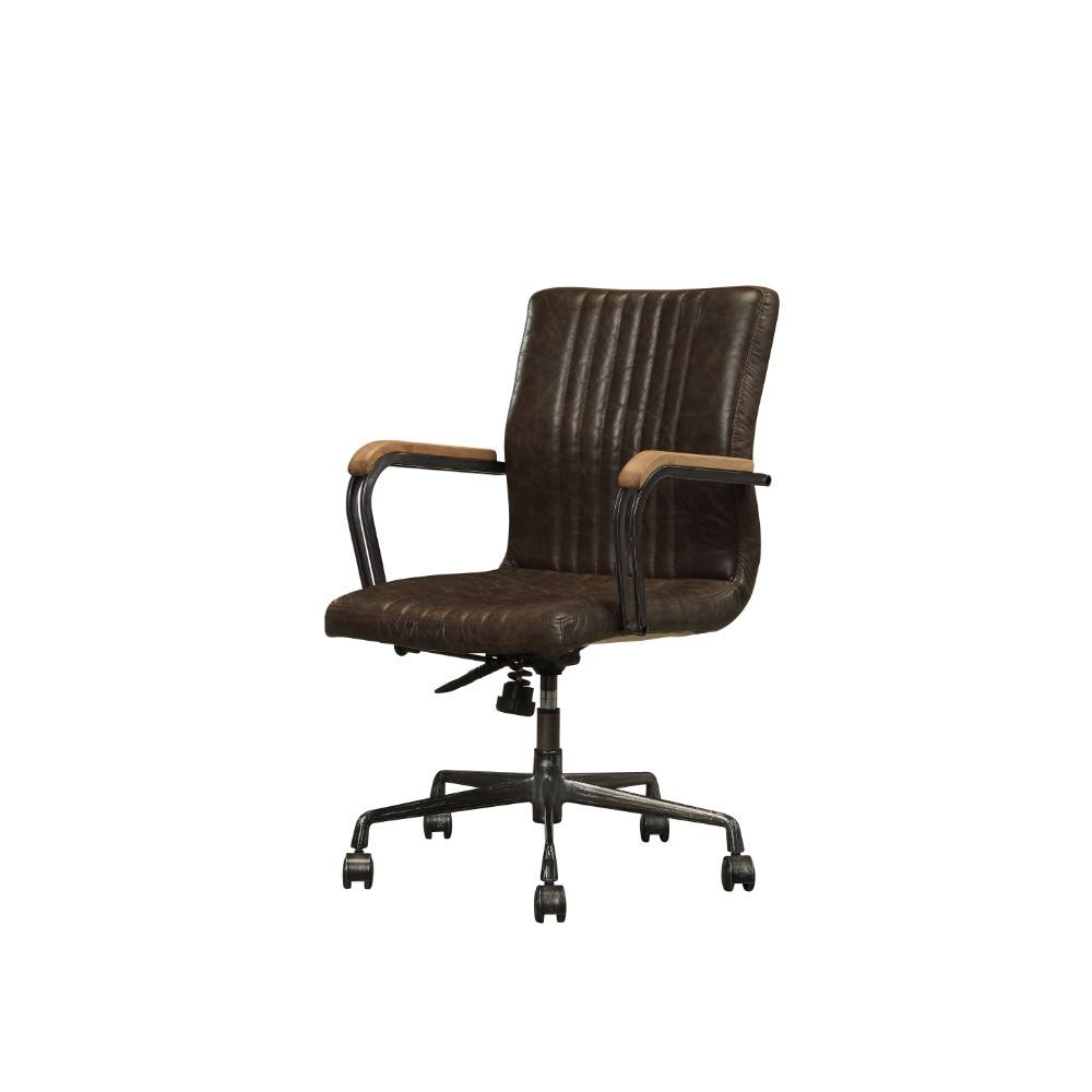 Joslin Executive Office Chair Distress Chocolate Top Grain