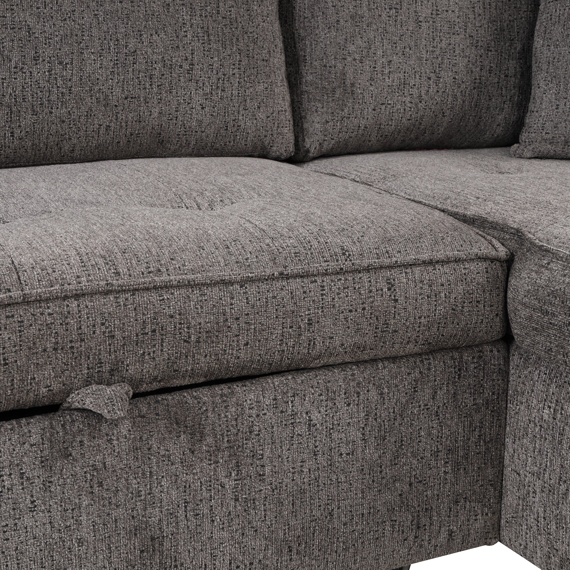 Orisfur. 104" L-Shape 3 Seat Reversible Sectional Couch, Pull Out Sleeper Sofa with Storage Chaise and 2 Stools for Living Room Furniture Set - Atlantic Fine Furniture Inc
