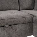 Orisfur. 104" L-Shape 3 Seat Reversible Sectional Couch, Pull Out Sleeper Sofa with Storage Chaise and 2 Stools for Living Room Furniture Set - Atlantic Fine Furniture Inc