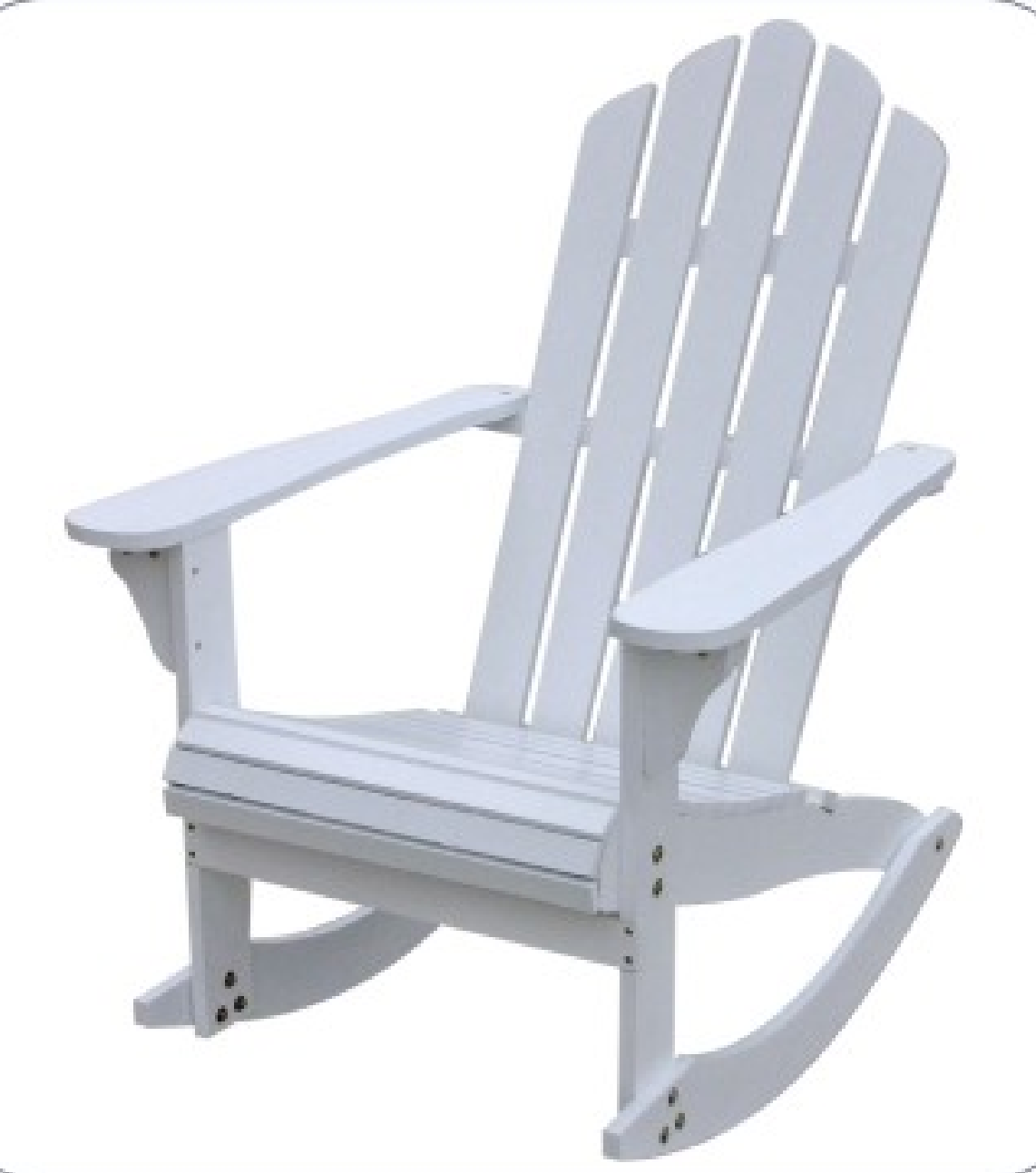 Reclining Wooden Outdoor Rocking Adirondack chair White - Atlantic Fine Furniture Inc
