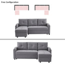 Orisfur. 81" Sleeper Sofa Bed Reversible Sectional Couch with Storage Chaise and Two Cup Holders for Living Room Furniture Set - Atlantic Fine Furniture Inc