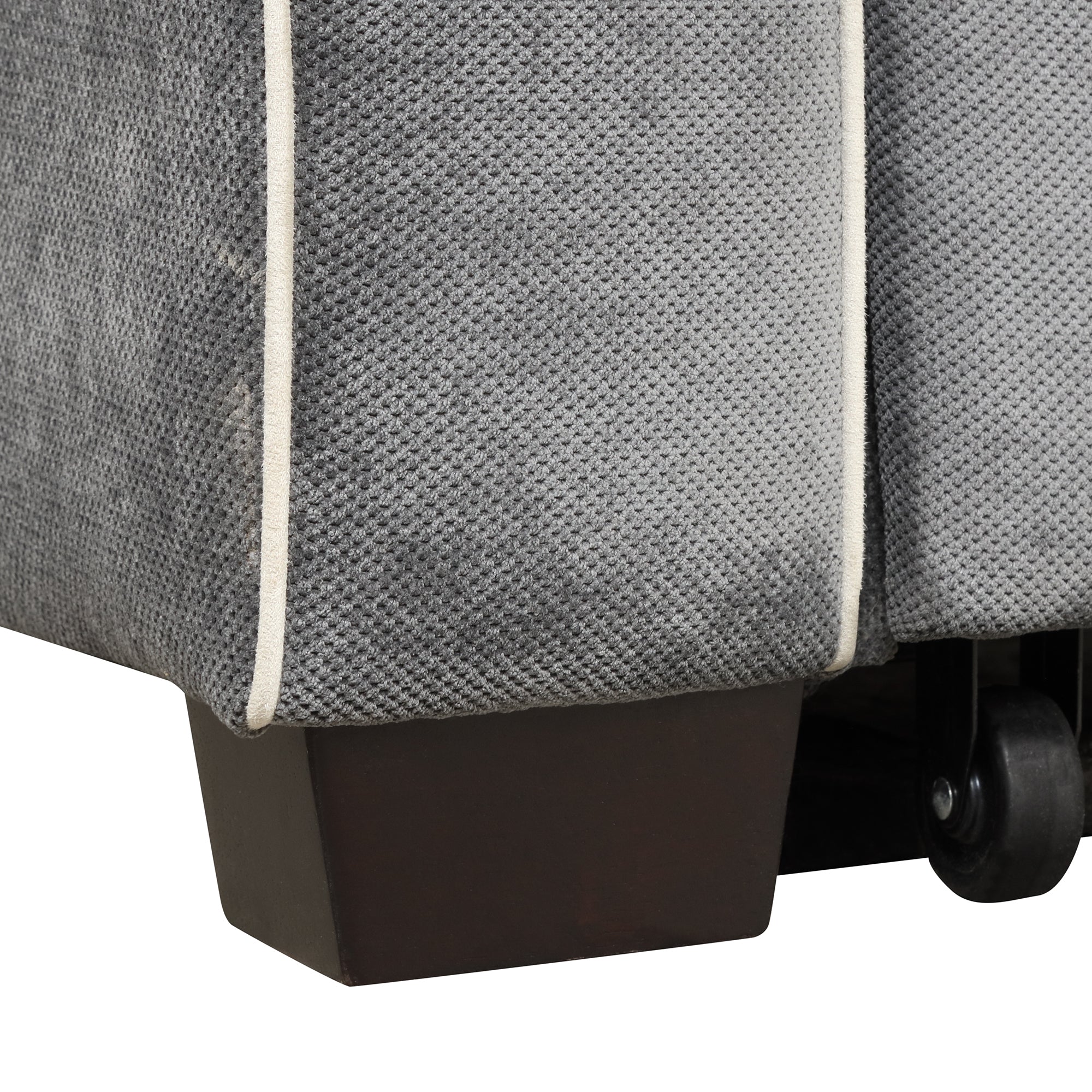 Linen Upholstered Sleeper Bed , Pull Out Sofa Bed Couch attached two throw pillows,Dual USB Charging Port and Adjustable Backrest for Living Room Space,Gray - Atlantic Fine Furniture Inc