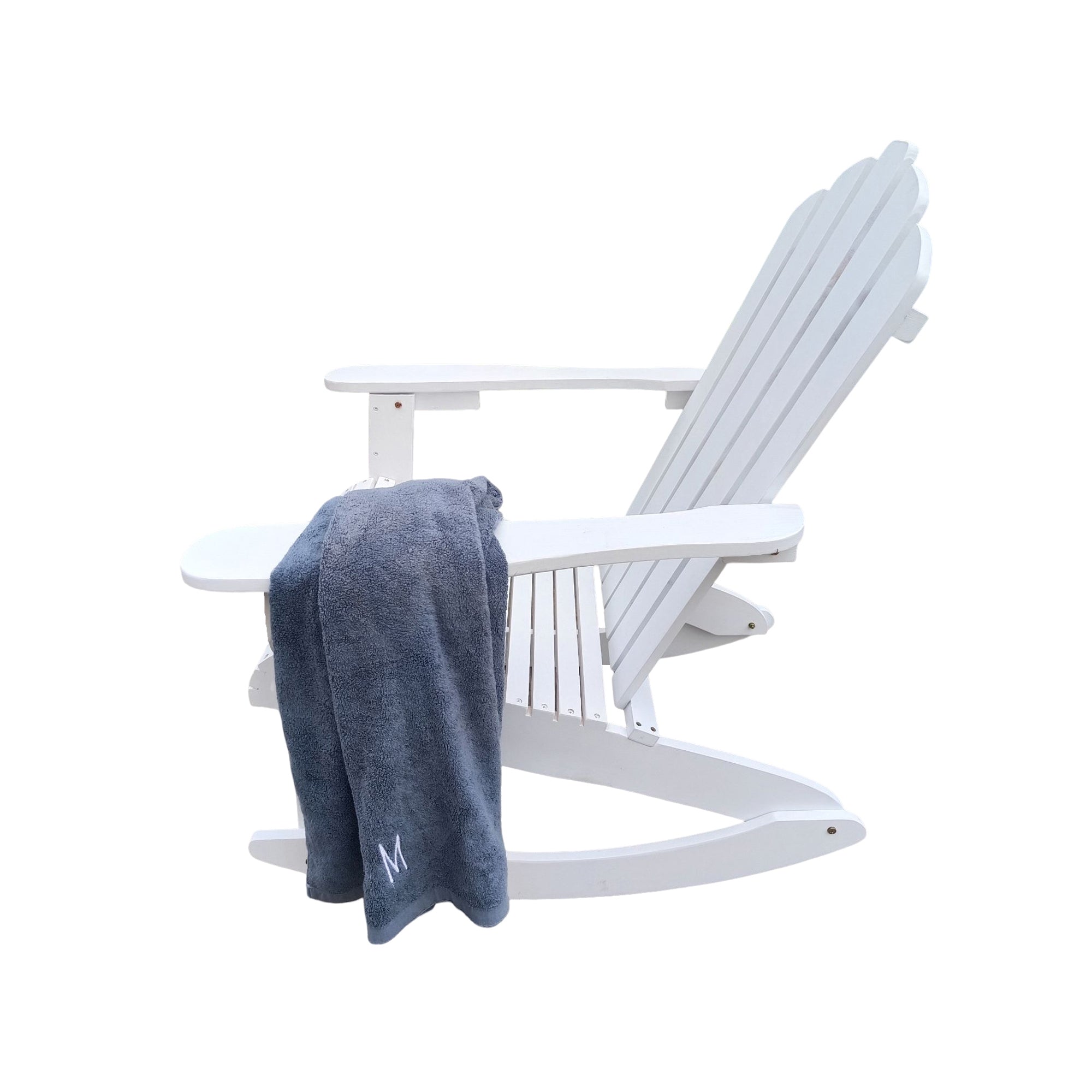 Reclining Wooden Outdoor Rocking Adirondack chair White - Atlantic Fine Furniture Inc