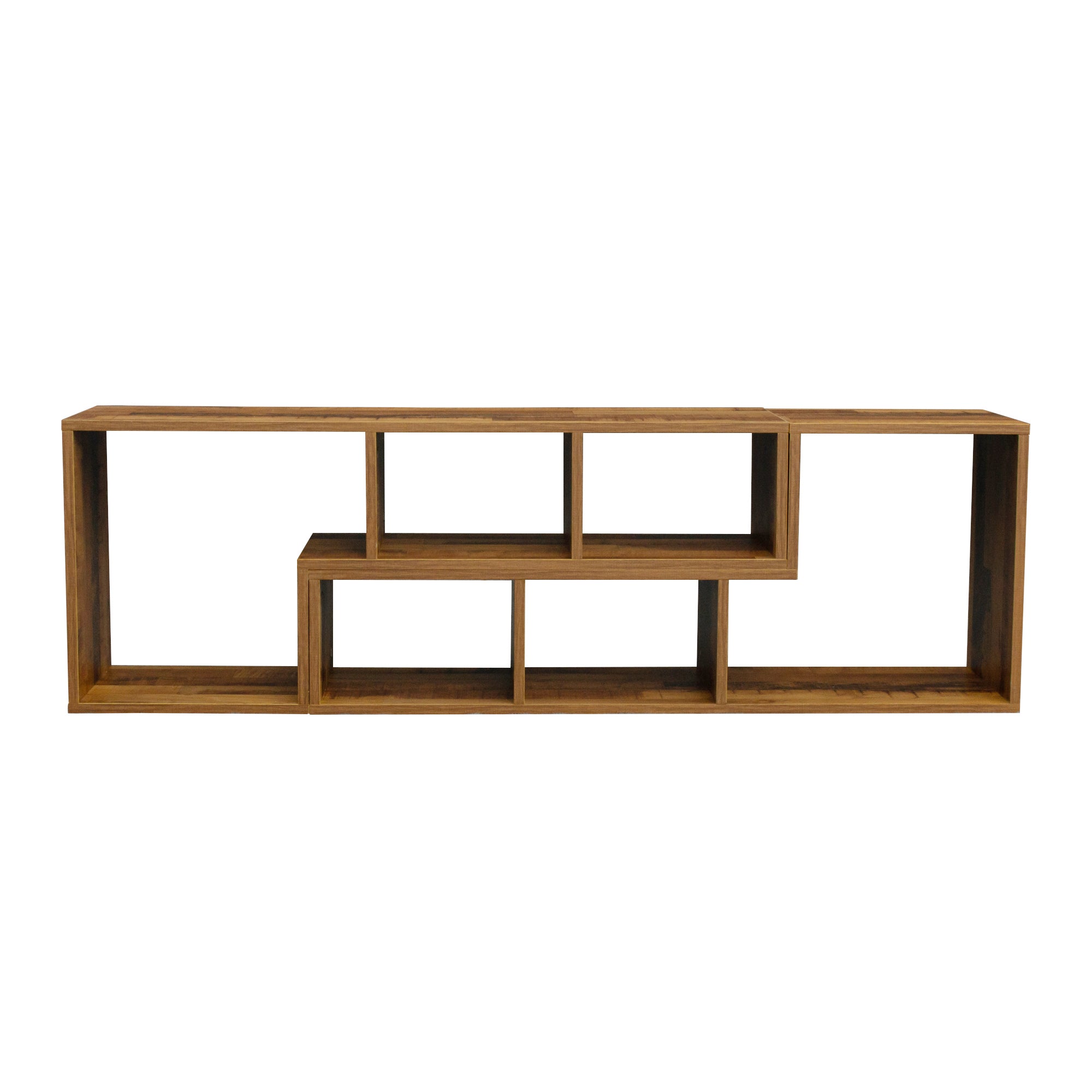 Double L-Shaped Oak TV Stand,Display Shelf ,Bookcase for Home Furniture,Fir Wood - Atlantic Fine Furniture Inc