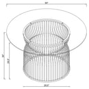 Granvia - Round Glass Top Metal Dining Table - Gunmetal - Atlantic Fine Furniture Inc