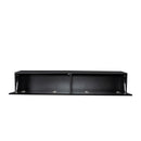 ON-TREND 4-Piece Wall Mount Floating TV Stand with See-through Media Storage Cabinet, Modern High Gloss Entertainment Center up to 70+ Inch TV, RGB Lights for Living Room, Home Theater, Black - Atlantic Fine Furniture Inc