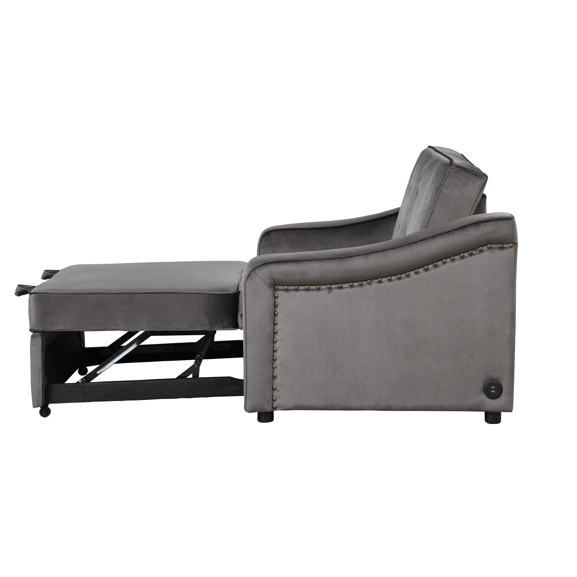 Orisfur. 50.6" Convertible Sleeper Bed, Adjustable Sofa Couch with Dual USB Ports for Living Room Space - Atlantic Fine Furniture Inc
