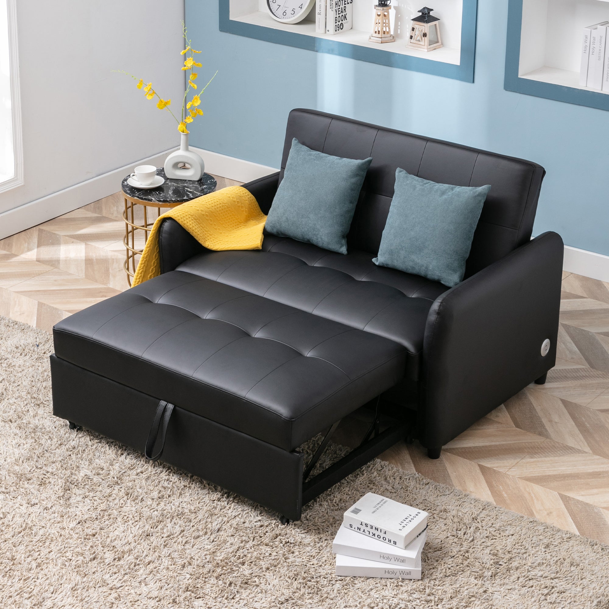 Orisfur. 51" Convertible Sleeper Bed, Adjustable Oversized Armchair with Dual USB Ports for Small Space - Atlantic Fine Furniture Inc