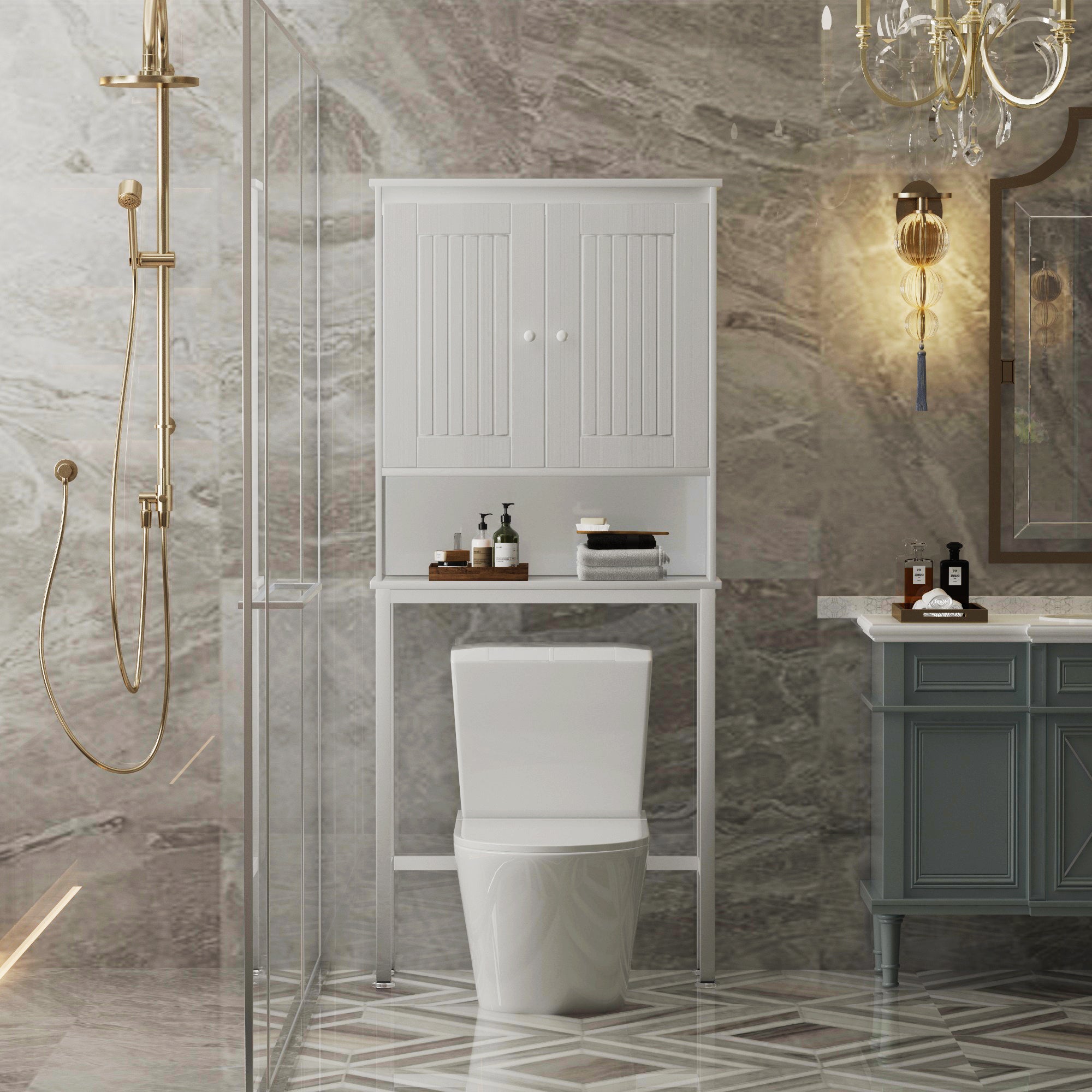 Toilet shelf floor - to - floor toilet toilet accepts floor - to - floor shelf high - grade modern storage cabinet - Atlantic Fine Furniture Inc