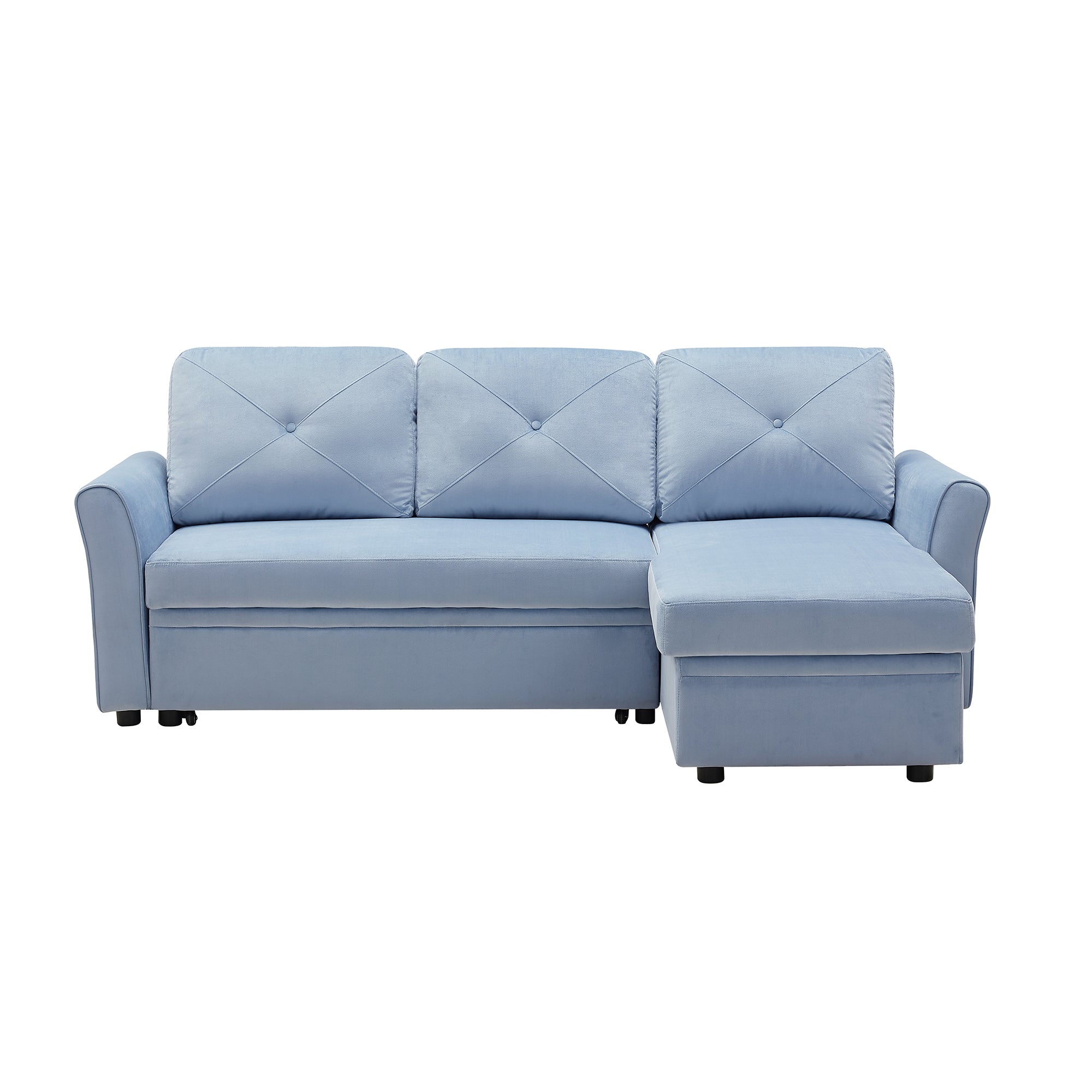 Orisfur. 83" Pull Out Sleeper Sofa Reversible L-Shape 3 Seat Sectional Couch with Storage for Living Room Furniture Set - Atlantic Fine Furniture Inc