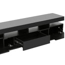 On-Trend TV Stand with 4 Open Shelves, Modern High Gloss Entertainment Center for 75 Inch TV, Universal TV Storage Cabinet with 16-color RGB LED Color Changing Lights, Black - Atlantic Fine Furniture Inc