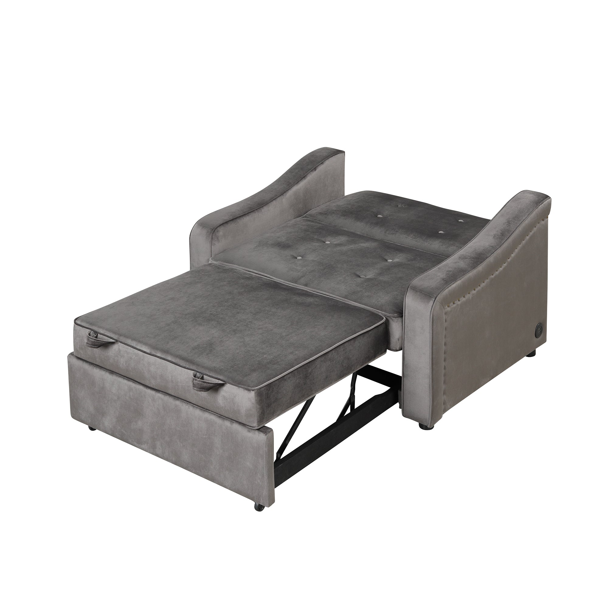 Orisfur. 50.6" Convertible Sleeper Bed, Adjustable Sofa Couch with Dual USB Ports for Living Room Space - Atlantic Fine Furniture Inc