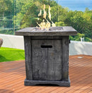Santiago Wood Look Outdoor Gas Fire Pit - Atlantic Fine Furniture Inc