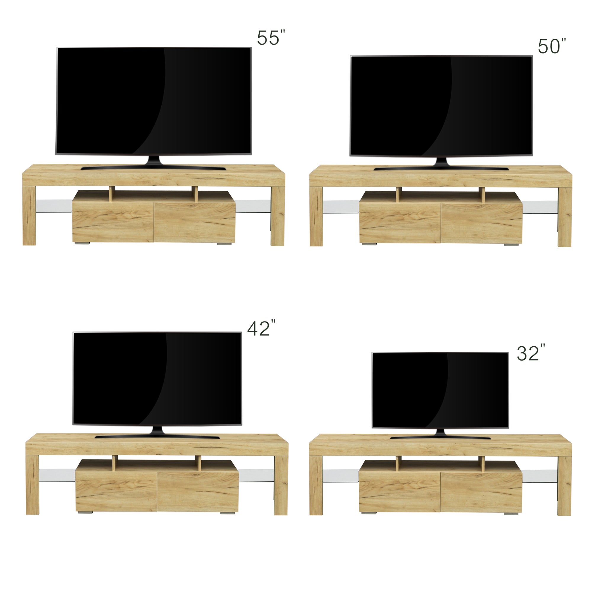 Living Room Furniture TV Stand Cabinet,Oak - Atlantic Fine Furniture Inc
